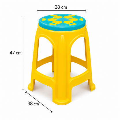 Banco Plástico Apilable 716 Con Asiento Antideslizante – Taburete Resistente Para Hogar Y Negocio