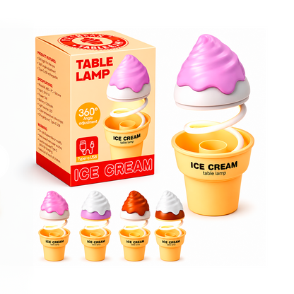 Lámpara Helado Plegable Con Compartimento Secreto – LED Recargable Tipo C Con Brazo Flexible Para Escritorio