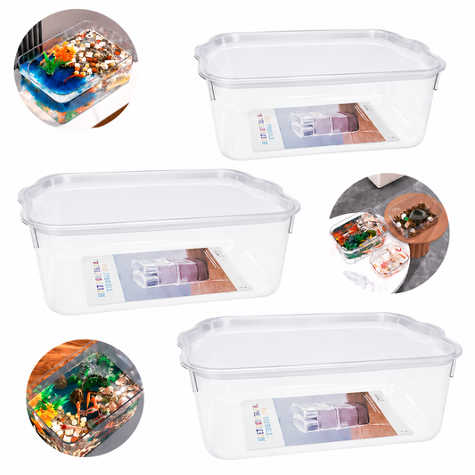 Contenedor Hermético Plástico Cocina Refrigerador – Organizador Transparente Apilable Con Tapa Para Alimentos, Despensa O Baño