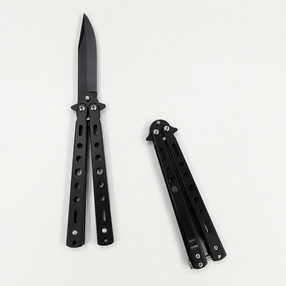 Navaja Mariposa Balisong De Acero – Plegable Con Seguro Para Trucos Y Colección