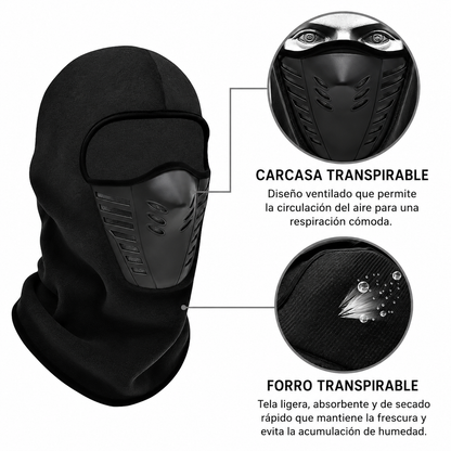 Pasamontañas Térmico Cortaviento Con Máscara – Unisex De Fleece Para Moto Y Climas Fríos