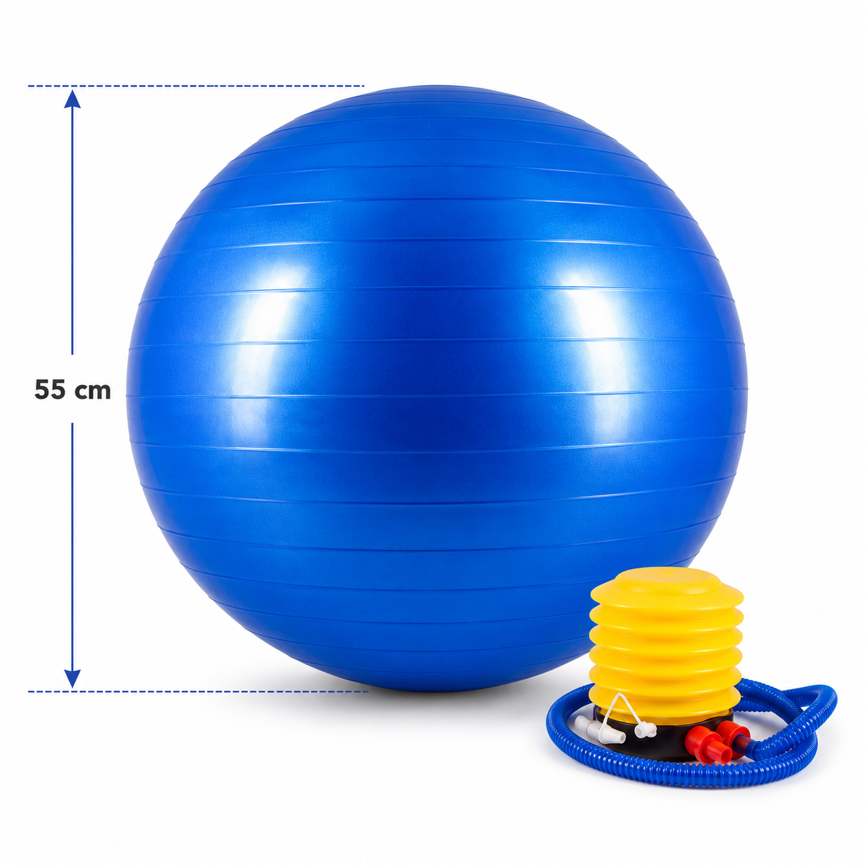 Pelota De Yoga Pilates 55cm – Balón Inflable Antideslizante Con Inflador Para Fitness Y Rehabilitación