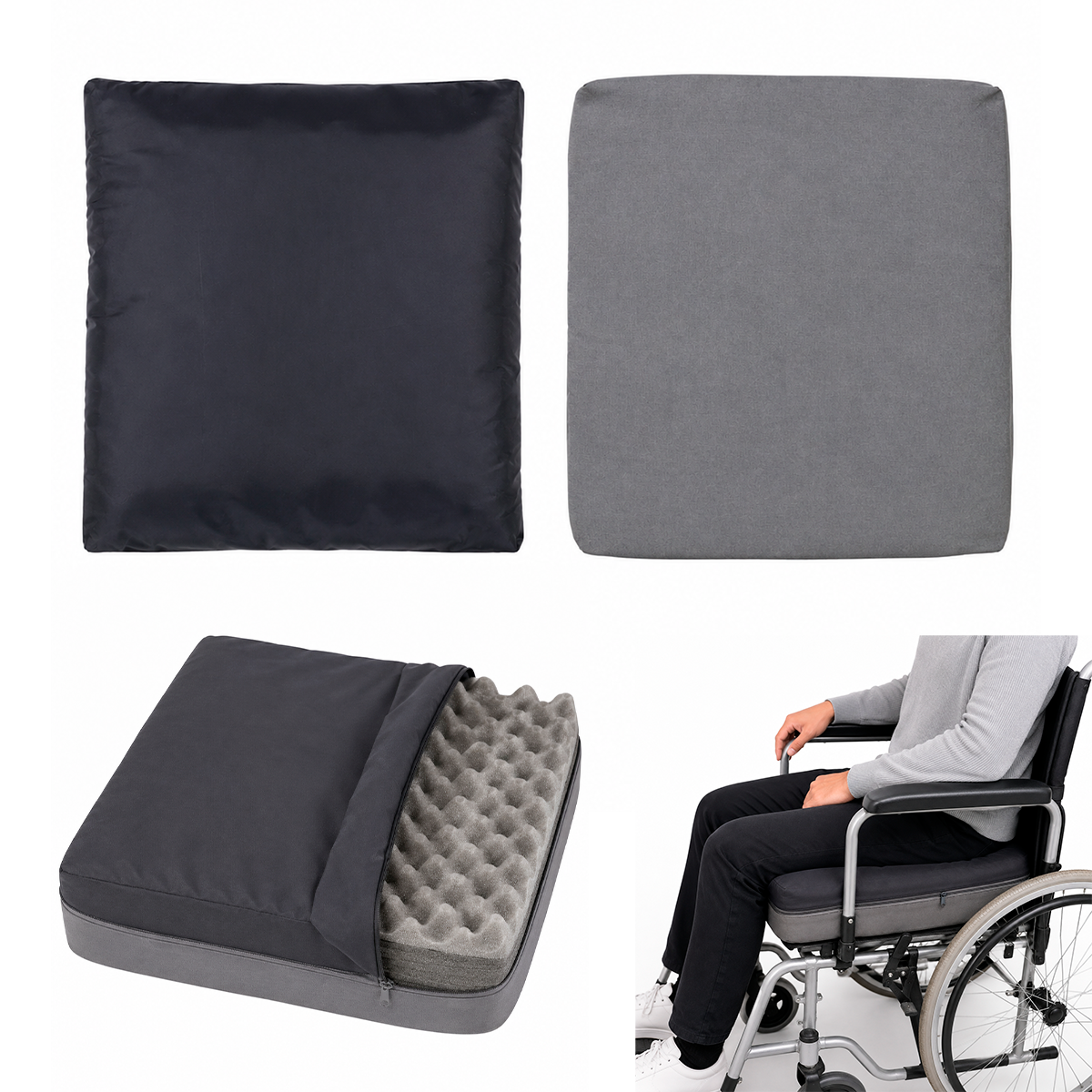 Cojín Antiescaras De Espuma Alveolar 43x37cm – Asiento De Alivio De Presión Para Sentarse Y Reposo