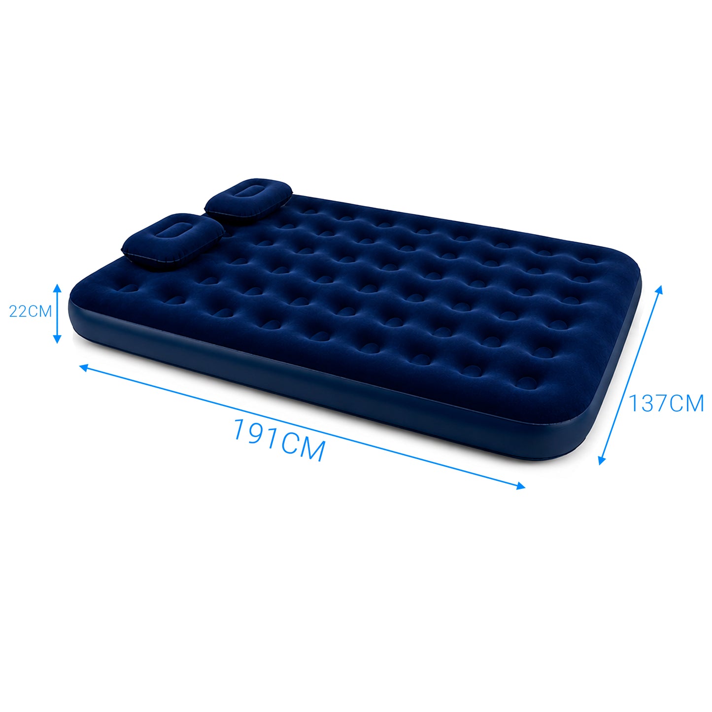 Colchón Inflable Bestway 12200 2 Plazas con Inflador y 2 Almohadas – Cama Extra Lista en Minutos