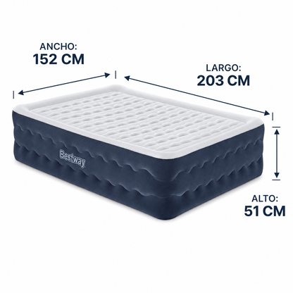 Colchón Inflable Bestway 6716Q Queen Size 51cm Con Bomba Eléctrica Incorporada