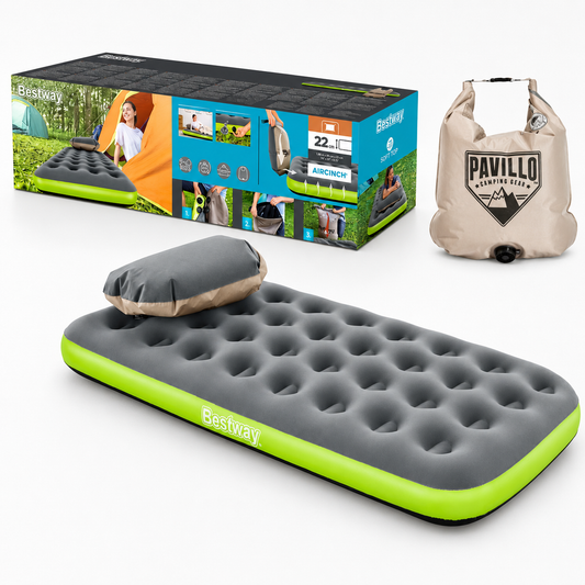 Colchón Inflable Bestway 67619 1 Plaza Roll & Relax con Inflador Almohada