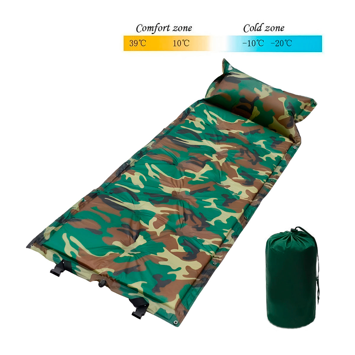 Colchoneta Alfombra Portatíl Autoinflable + Almohada Inflable Camping