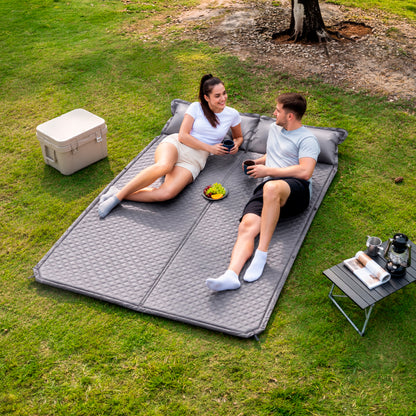 Colchoneta de Camping 2 Personas Con Almohadas Integradas 190x130cm