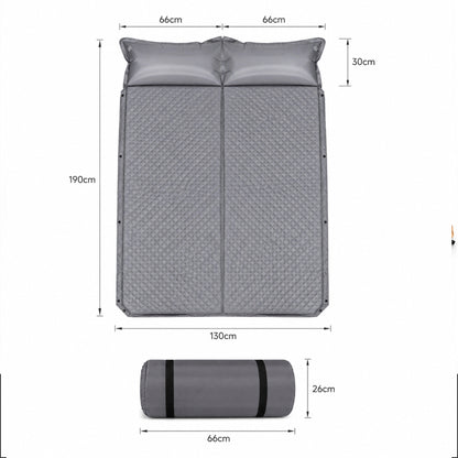 Colchoneta de Camping 2 Personas Con Almohadas Integradas 190x130cm