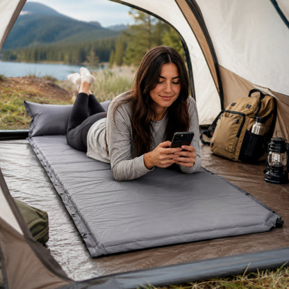Colchoneta De Camping Individual Con Almohada 190x66cm
