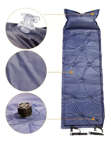 Colchoneta Alfombra Portatíl Autoinflable + Almohada Inflable Camping