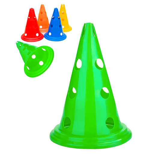 Cono Deportivo Perforado De 30cm – Para Entrenamiento De Agilidad Y Fútbol Con Agujeros Para Vallas