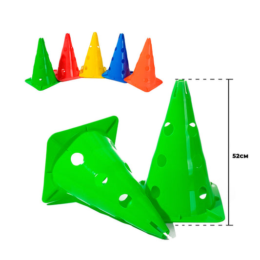 Conos Perforado 52cm Deportivos De Entrenamiento Fútbol Agilidad Varios Colores