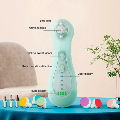 Cortaúñas Eléctrico Para Bebé – Lima Suave Recargable Con 6 Almohadillas Intercambiables Y Estuche Para Manicure Infantil