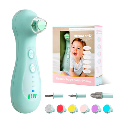 Cortaúñas Eléctrico Para Bebé – Lima Suave Recargable Con 6 Almohadillas Intercambiables Y Estuche Para Manicure Infantil
