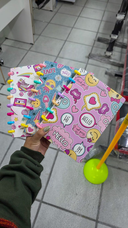 Cuaderno Anillado 100 Hojas Rayadas – Diseño Juvenil Con Sistema De Hojas Removibles Y Anillos De Colores