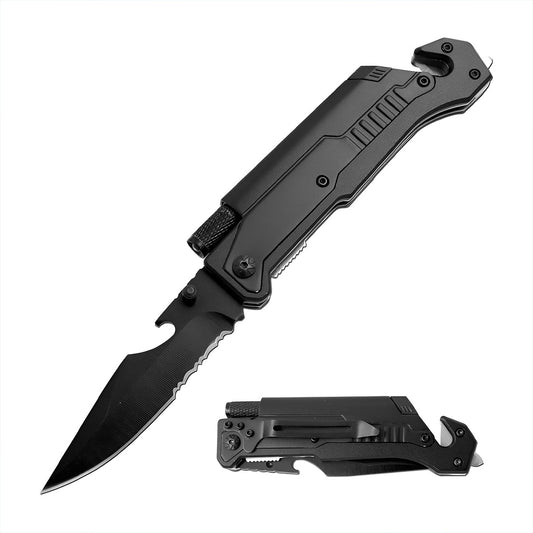 Cuchillo Navaja Táctico 6 En 1 Multifuncional Plegable + Linterna SN-594