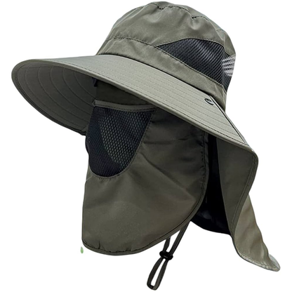 Sombrero De Pesca Con Protector Facial Y Cubre Cuello – Protección Solar Para Exteriores