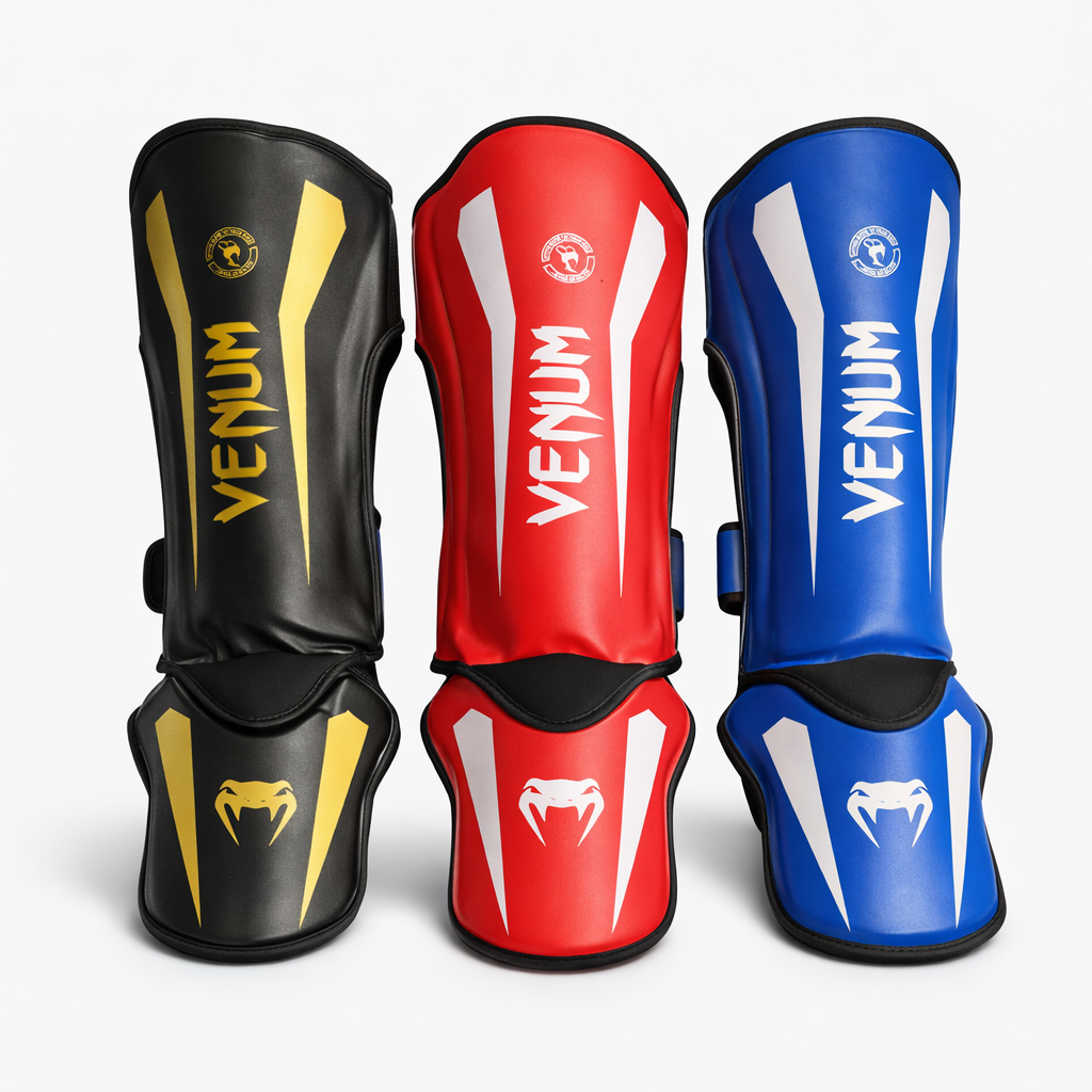 Espinilleras Tibiales Venum Para Boxeo Muay Thai MMA Con Protección De Empeine Y Ajuste De Velcro