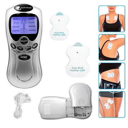 Electroestimulador Digital Portátil 2 Electrodos – Masajeador Con Pantalla LCD Y 8 Modos