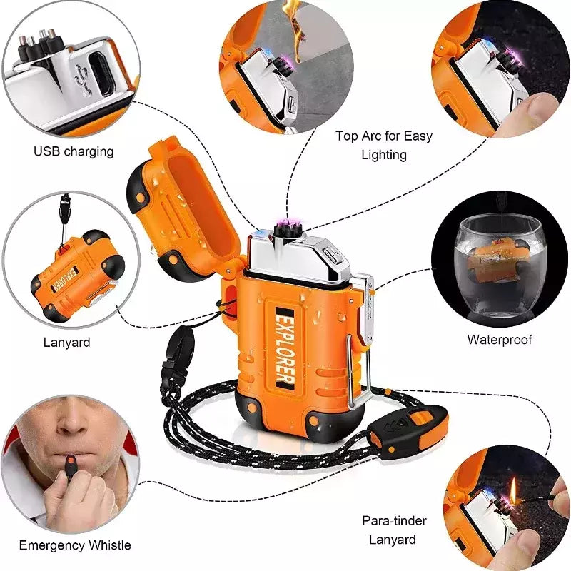 Encendedor Táctico Recargable De Gas Con Tanque Extraíble – Para Camping Y Aire Libre, Ultraligero