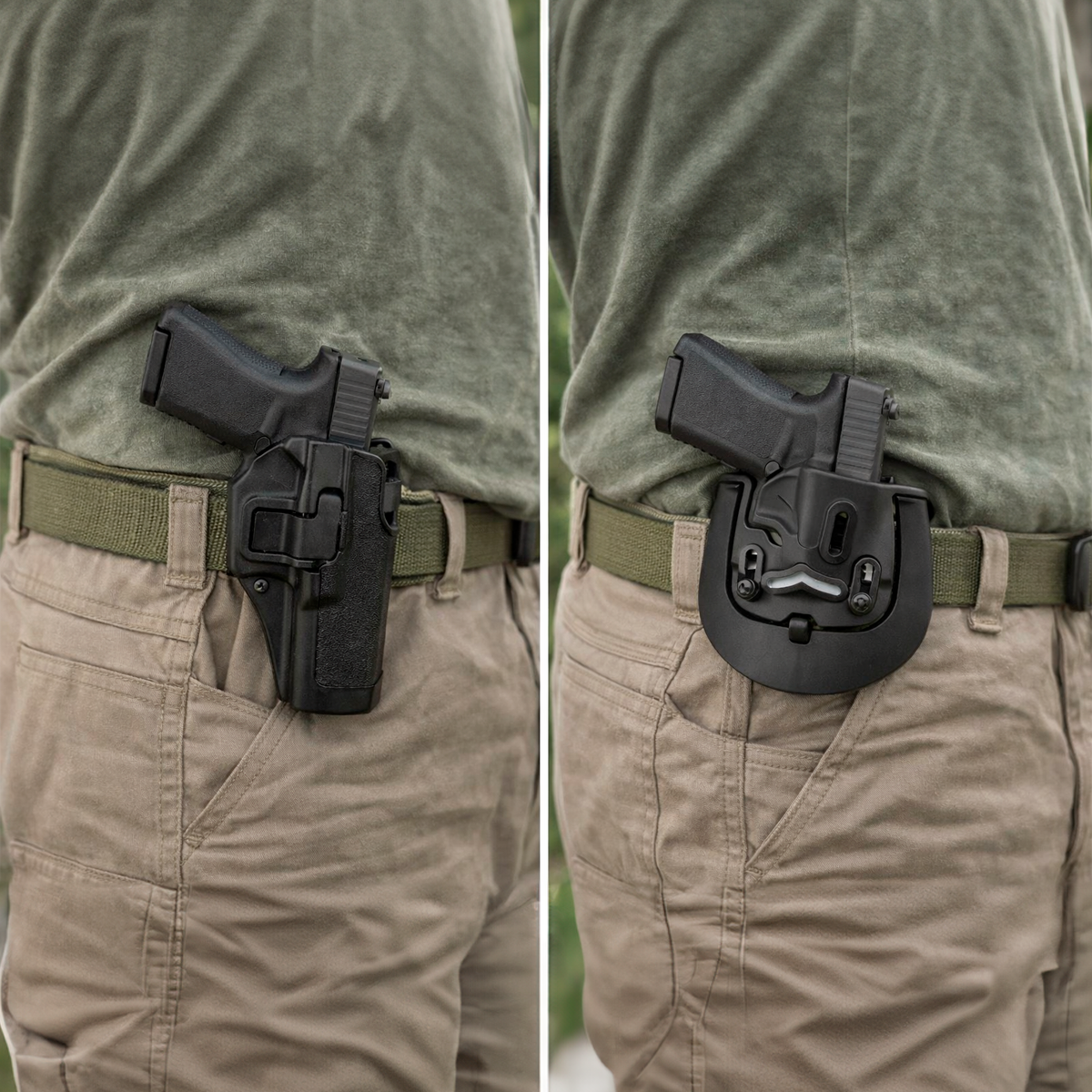 Estuche Táctico Funda De Pistola Polímero Ajustable – Compatible Con Glock 17/22/31 Y Montaje Dual