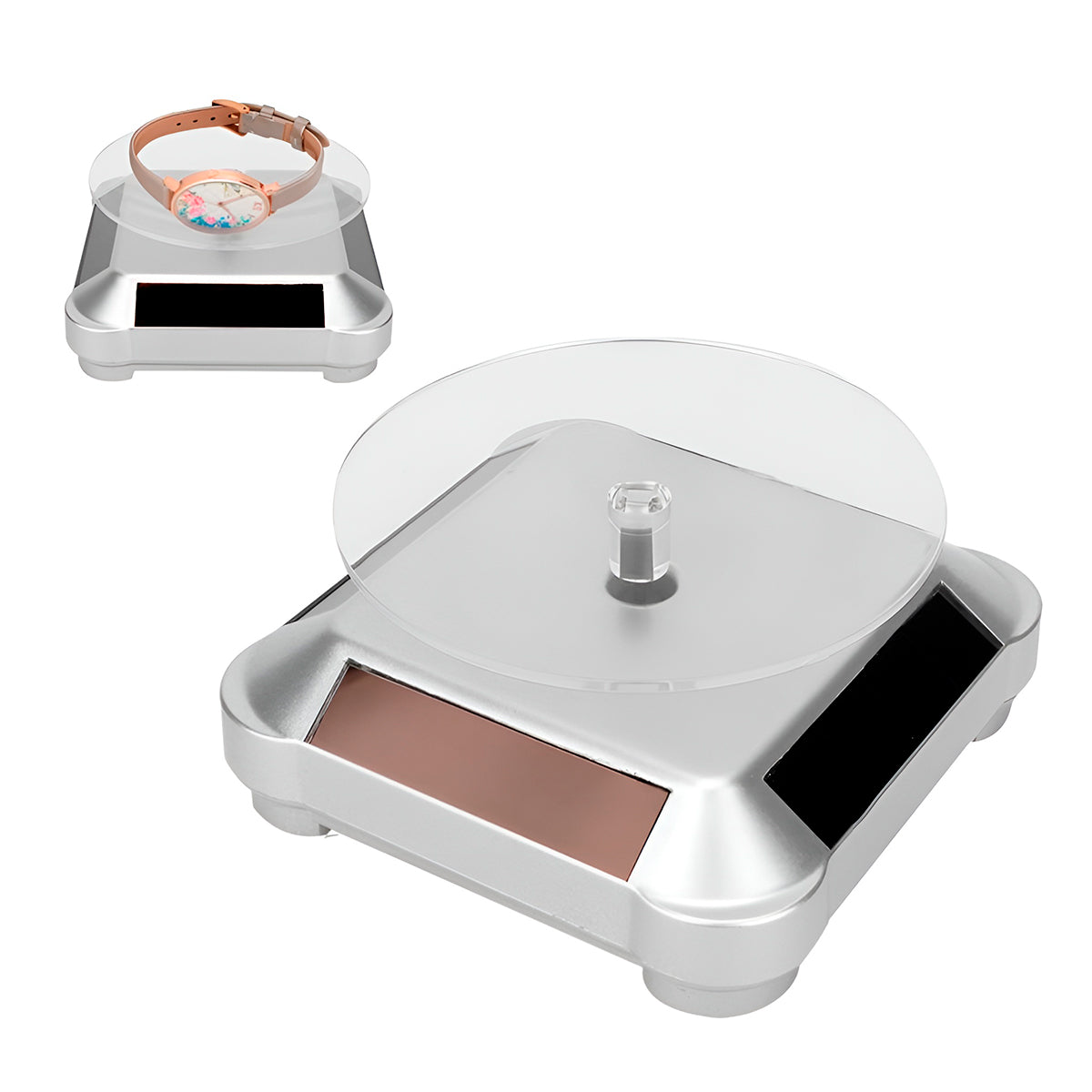 Expositor Solar Redondo Giratorio Sin Batería Ligero – Importadora Cuevas