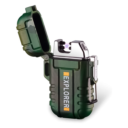 Fosforera Táctica Explorer Plasma Recargable – Encendedor A Prueba De Viento Con Carga USB Para Camping Y Supervivencia