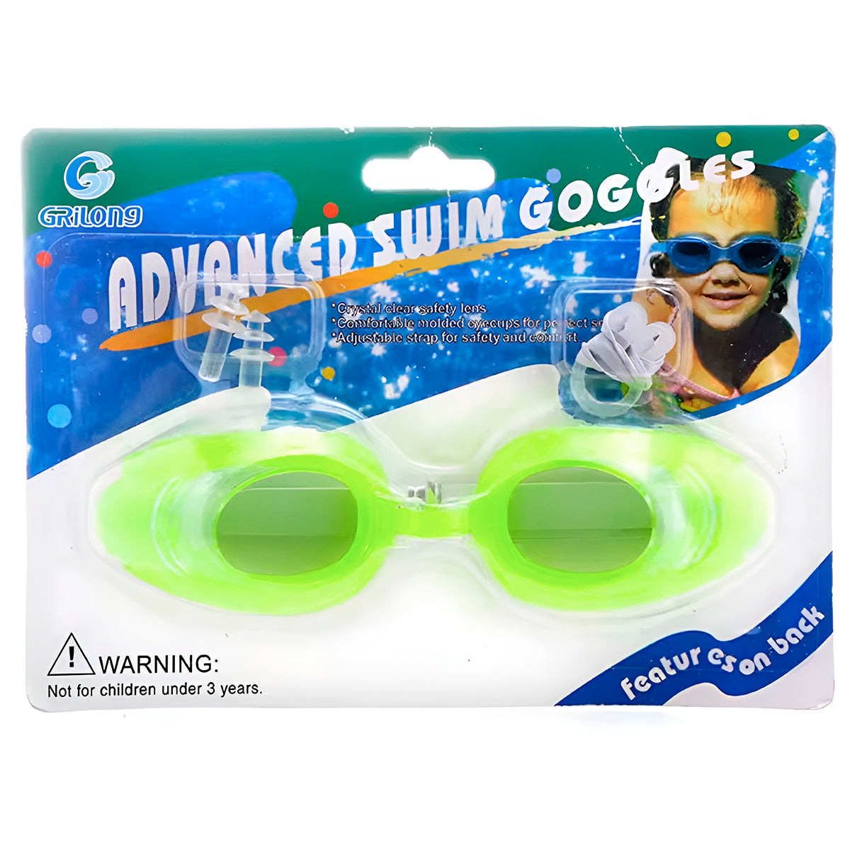 Gafas De Natacion Googles Infantil + Tapones De Oido + Clip Nasal