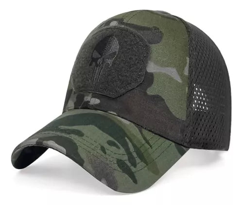 Gorra Jockey Logo Calavera Táctica Militar