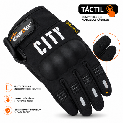 Guantes City para Moto con Protección, Pantalla Táctil y Diseño Deportivo Urbano