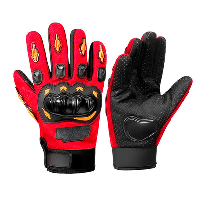 Guantes CRZMO Moto Antideslizantes Con Protección – Dedos Completos Estilo Racing Con Refuerzos Y Palma Acolchada