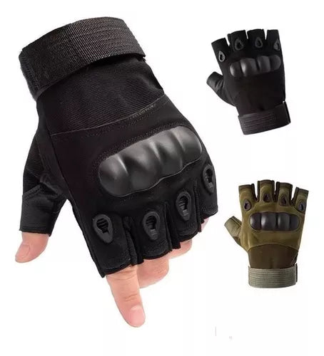 Guantes Tácticos Oakley Medio Dedo - Protector De Nudillos