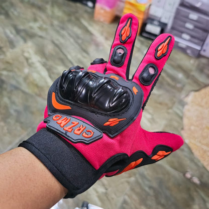 Guantes CRZMO Moto Antideslizantes Con Protección – Dedos Completos Estilo Racing Con Refuerzos Y Palma Acolchada