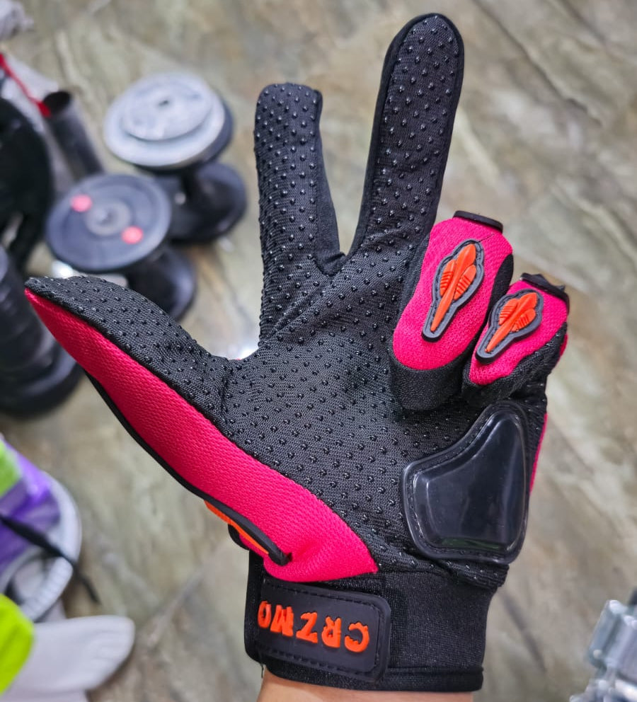 Guantes CRZMO Moto Antideslizantes Con Protección – Dedos Completos Estilo Racing Con Refuerzos Y Palma Acolchada