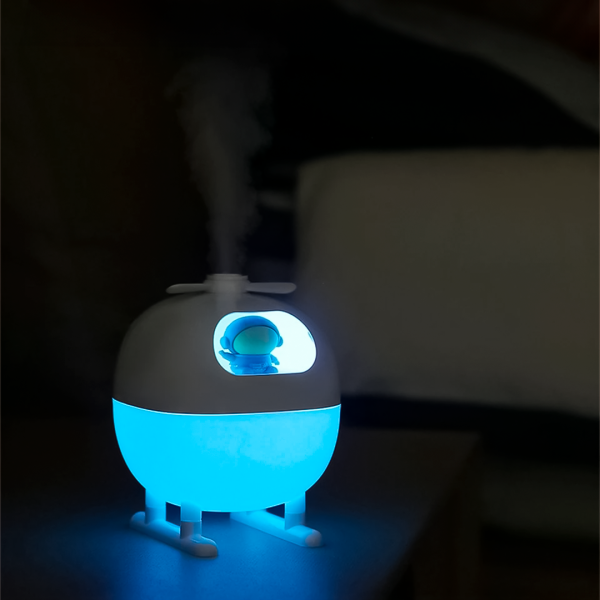 Humidificador Ambientador Aromaterapia Kawaii Con Luz Led Helicoptero H20