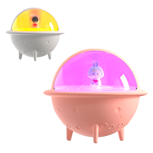 Humidificador Ambientador Aromaterapia Kawaii Con Luz Led Luna Astronauta