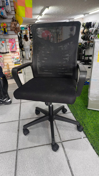 Silla De Oficina Giratoria Ergonómica – Respaldo En Malla, Brazos Fijos Y Altura Ajustable Para Home Office