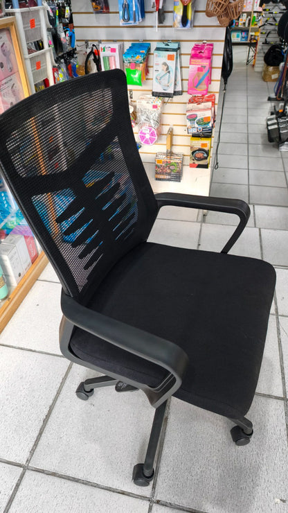 Silla De Oficina Giratoria Ergonómica – Respaldo En Malla, Brazos Fijos Y Altura Ajustable Para Home Office