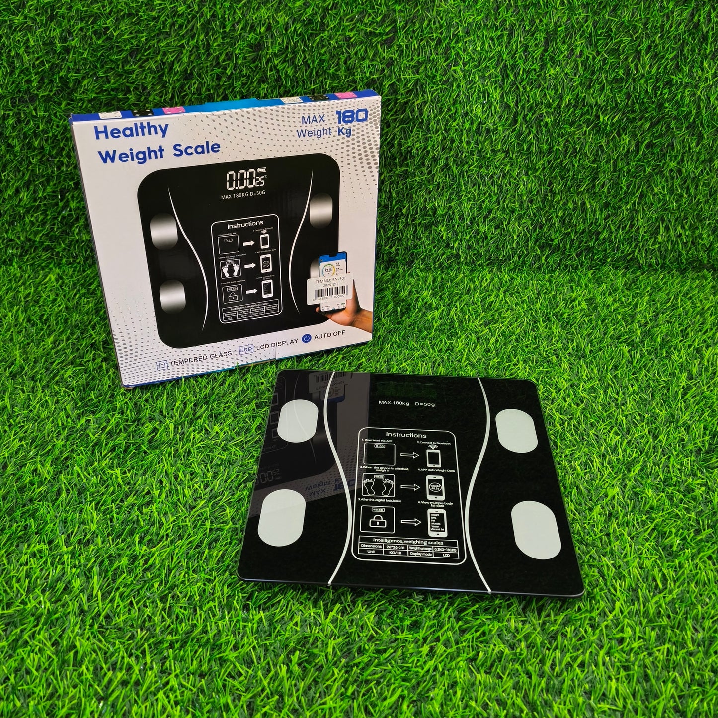 Balanza Digital Inteligente Bluetooth 180kg — Análisis Corporal Completo con App | Vidrio Templado