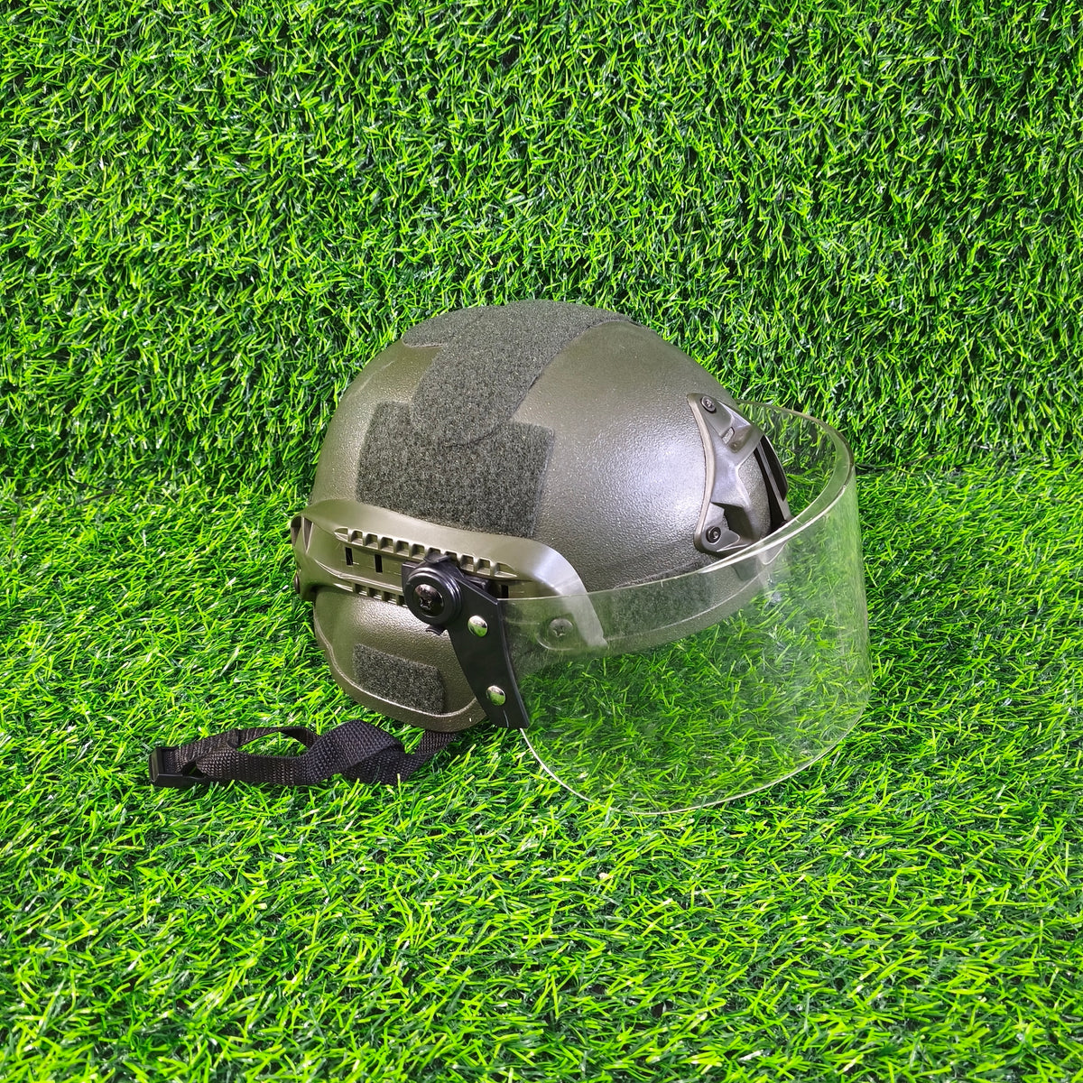Casco Táctico Con Visor Para Airsoft Y Paintball – Modelo Militar Con Rieles Laterales Y Protección Facial Ajustable
