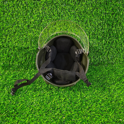 Casco Táctico Con Visor Para Airsoft Y Paintball – Modelo Militar Con Rieles Laterales Y Protección Facial Ajustable