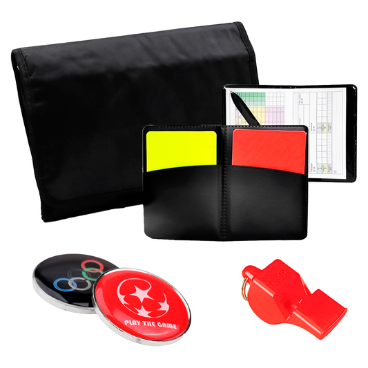 Kit De Árbitro Para Fútbol Con Estuche Organizador – Incluye Tarjetas Roja Y Amarilla, Silbato, Moneda Y Bolso De Transporte
