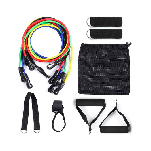 Kit De Bandas Tubulares De Resistencia Para Entrenamiento En Casa – 5 Niveles De Intensidad Con Accesorios Y Bolsa De Transporte