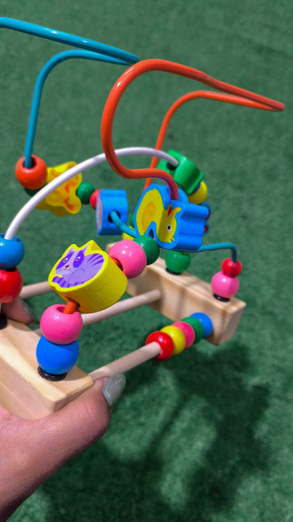 Laberinto Ábaco Didáctico 3D En Madera – Juguete Educativo Para Motricidad, Colores Y Animales