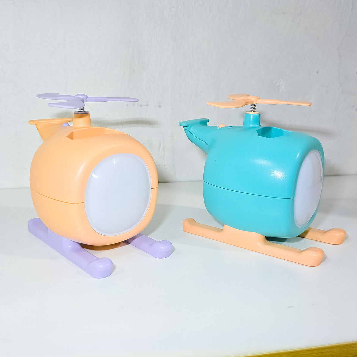 Lámpara Helicóptero Led Con Portalápices – Luz De Escritorio Infantil Con Diseño Decorativo Y Función Organizador