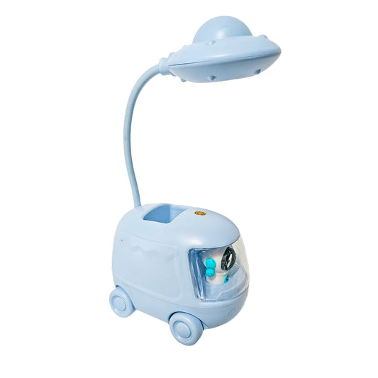 Lámpara Led Recargable Con Forma De Carrito Y Astronauta – Modelo Infantil Con 4 Modos De Luz Y Brazo Flexible Para Escritorio