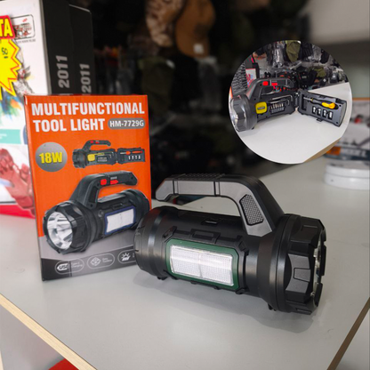 Linterna LED Reflector Recargable Con Kit De Herramientas Integrado – 5 Modos Y Modo SOS Para Emergencias