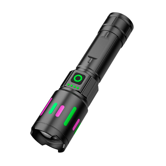 Linterna Táctica Militar LED Zoom USB – Alta Potencia Con Enfoque Ajustable Y Carga Tipo C Resistente Al Agua IPX6