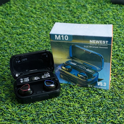 Audífonos Bluetooth Inalámbricos M10 – Con Estuche De Carga Digital, Micrófono Y Conexión Estable Para Celular